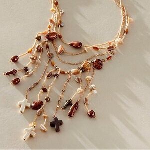 Free People x Ariana Ost Something Beautiful Necklace in Brown | NWT